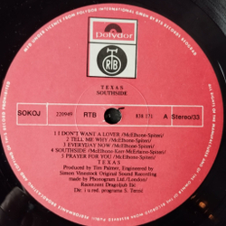 Винтажная виниловая пластинка LP Texas Southside (Югославия 1989) Tell Me Why