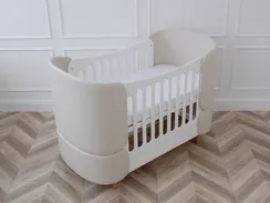 Кроватка-трансформер KIDI Soft (молочный, экокожа)