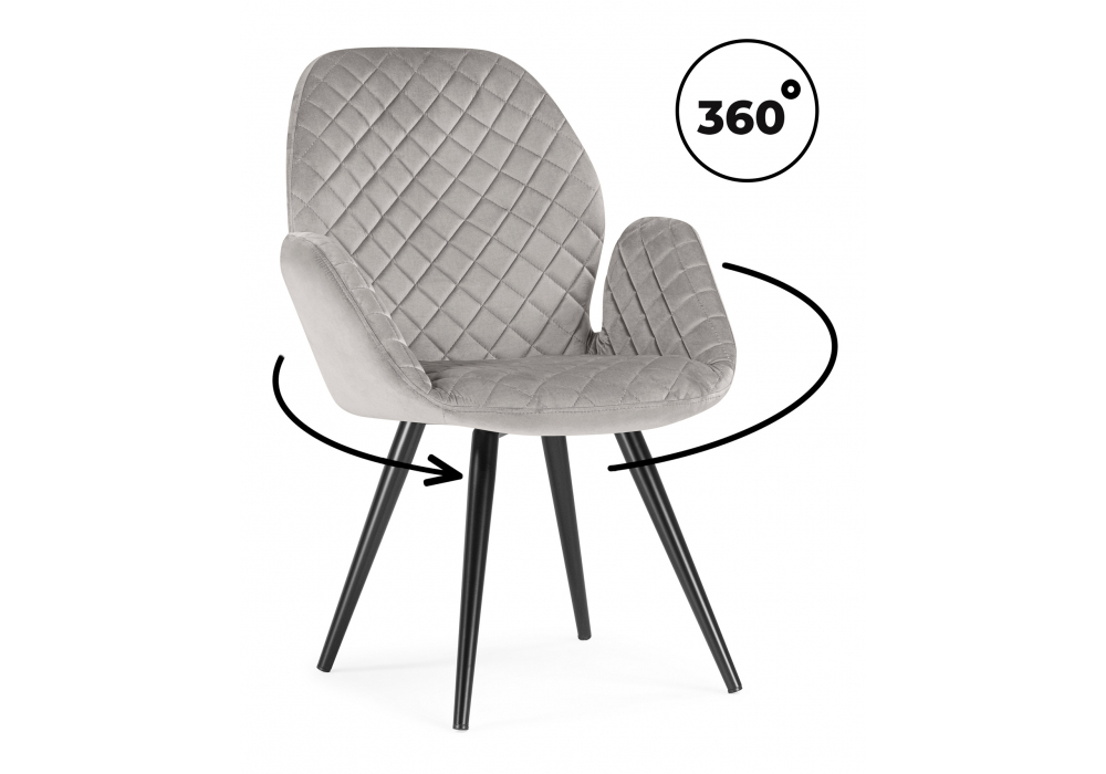 Кресло Woodville Муат поворотное confetti silver, черный