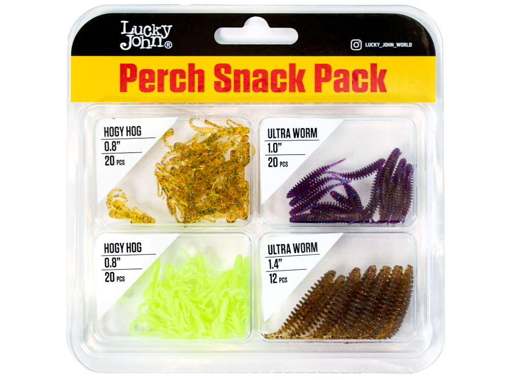 Perch Snack Pack #3 72 шт (0,8"-1,4") - набор силиконовых приманок для окуня от Lucky John