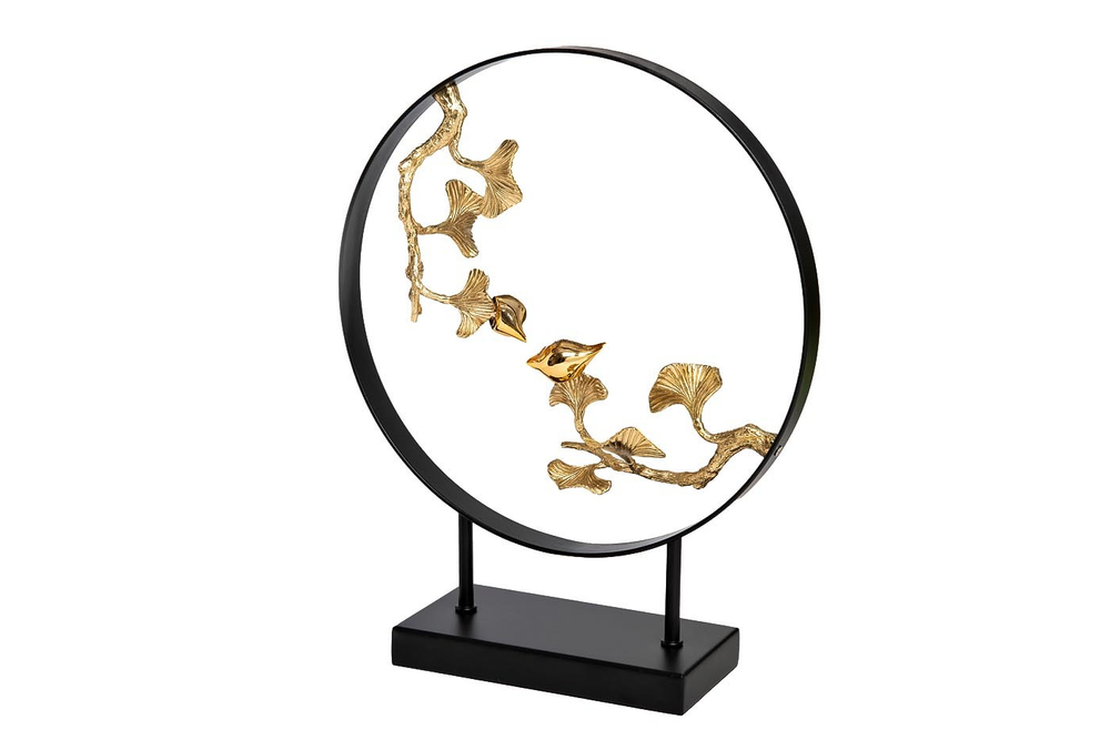 Статуэтка Листья с 2 золотыми птичками Garda Decor