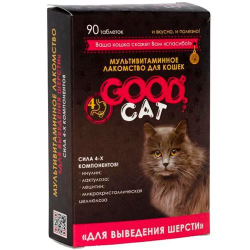 GOOD CAT Мультивитаминное лакомство для кошек "Выведение шерсти" 90таб