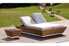 Двойной шезлонг Zoe бежевый люкс