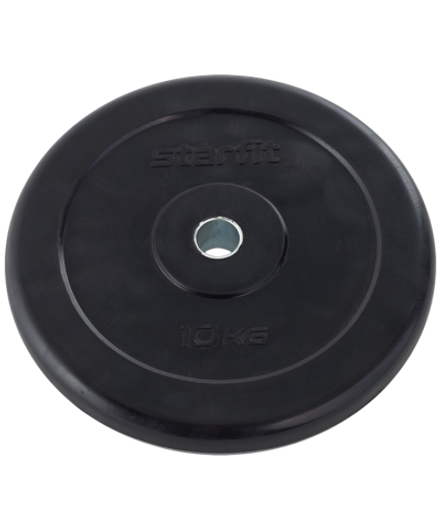 Диск обрезиненный BB-202 d=26 мм, стальная втулка, черный, 10 кг