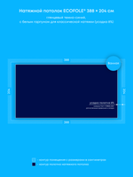 Глянцевый натяжной потолок 7.9 м2