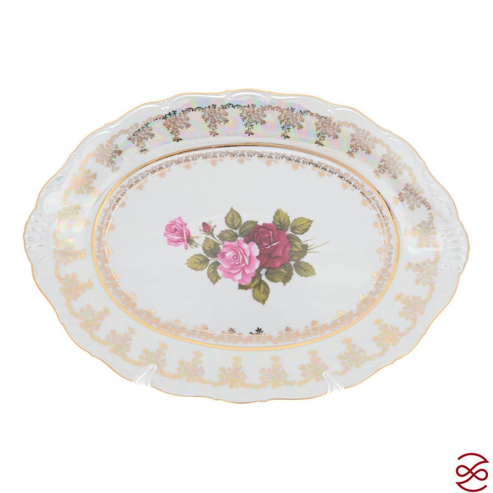 Блюдо овальное Queen's Crown Aristokrat Роза 39 см