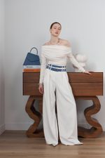 БАЗОВЫЙ ТОНКИЙ РЕМЕНЬ С МЯТОЙ ПРЯЖКОЙ BLUE