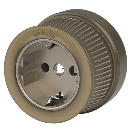 Розетка с заземлением бронзовый ретро W5771012