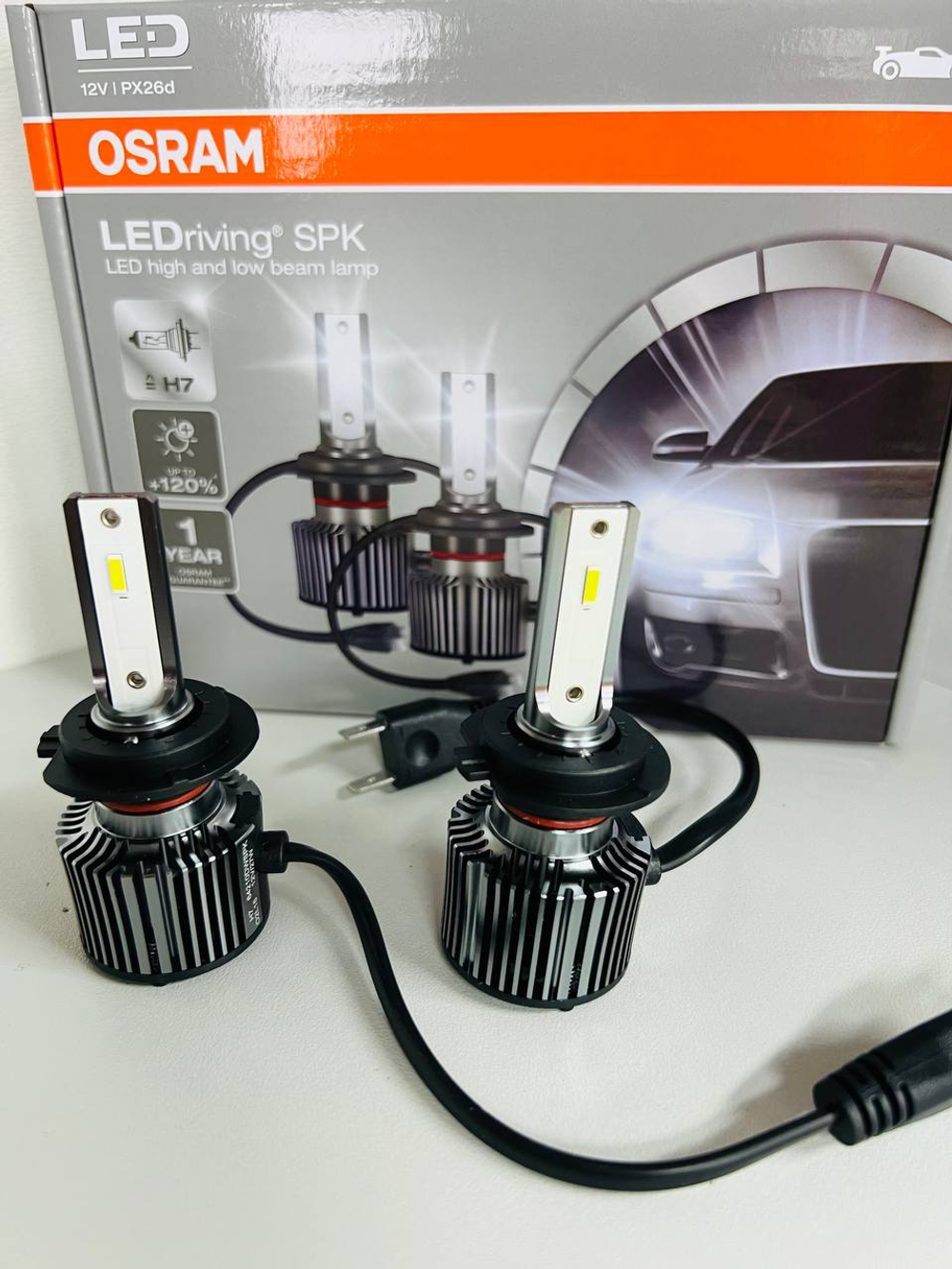 Автолампа LED Н 7 к-т OSRAM (радиатор)без блока 25W +120% 6000K (PX26d) 12V- 64210DWSPK