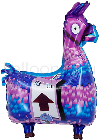 Шар (30''/76 см) Фигура, Лама с припасами, Сиреневый, 1 шт.