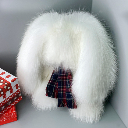 Игрушка «кролик» из меха финского песца | Молочный