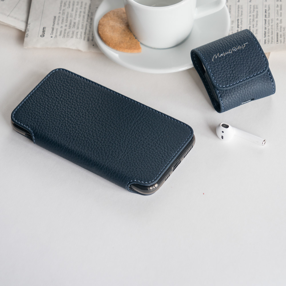 Чехол для наушников Petit из кожи теленка, цвета синий