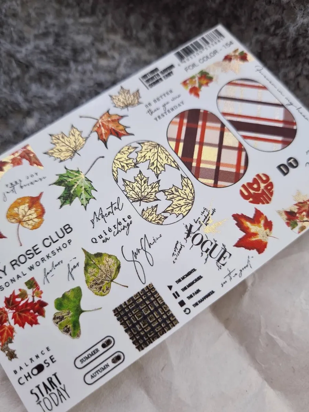 Lucky Rose Слайдеры наклейки для ногтей Foil 154
