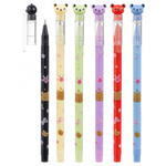 Ручка шариковая, масляная, Basir, цветные чернила, серия "МИШКИ", цветной корпус фигуркой, набор 6 шт