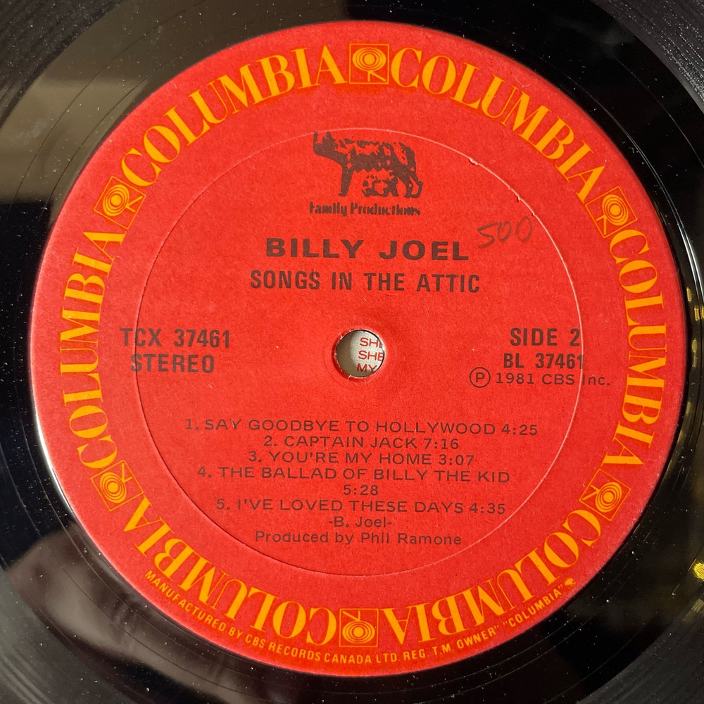 Винтажная виниловая пластинка LP Billy Joel Songs In The Attic (Канада 1981)
