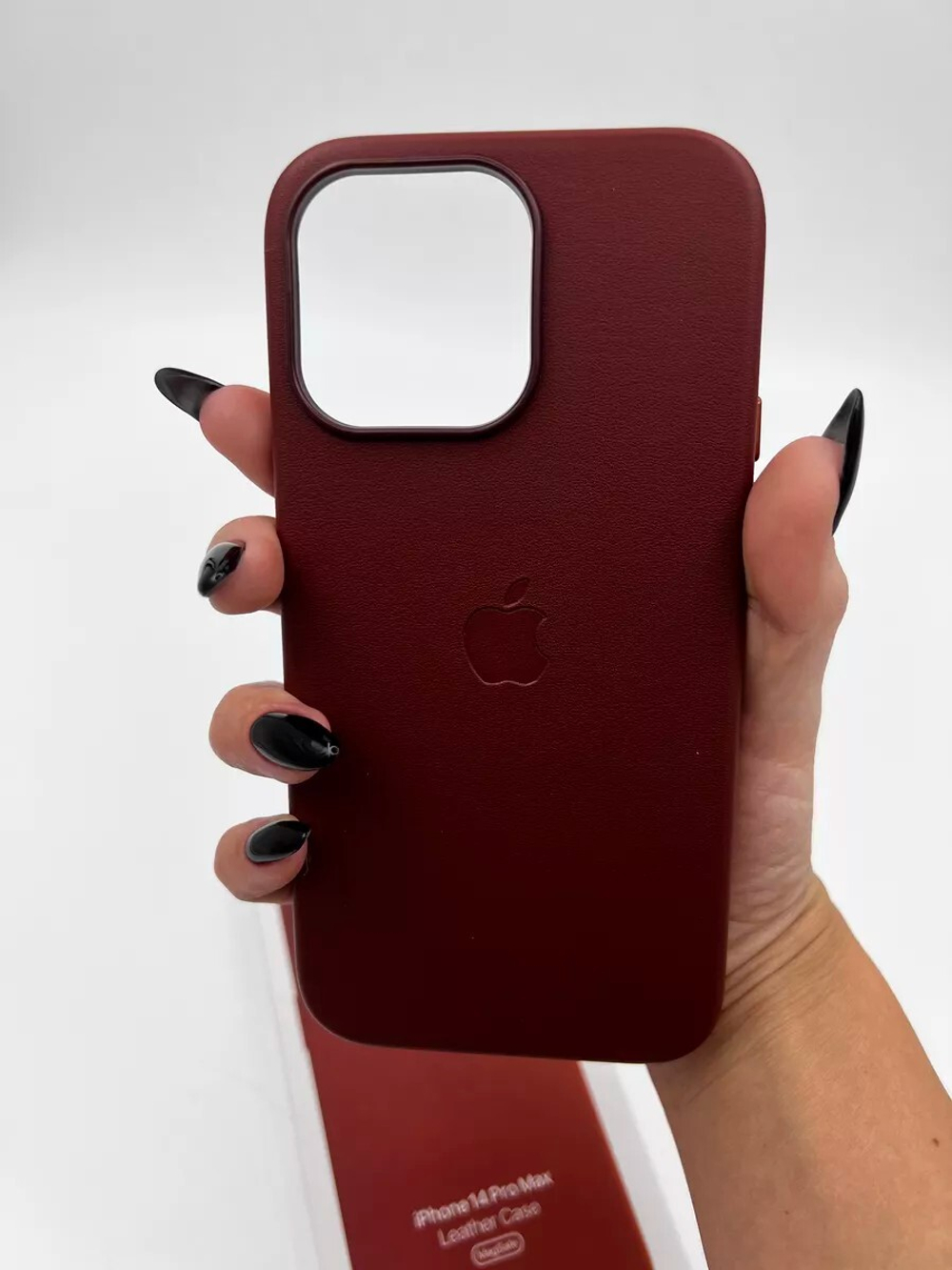 Кожаный чехол Leather Case iPhone 14 Pro Max, Umber Темно-Коричневый