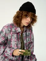 Рубашка Kraizy Stripes Destroy серо-розовая