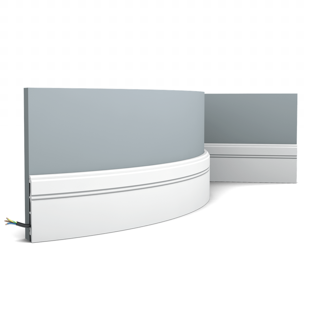SX105F современный плинтус с бороздками