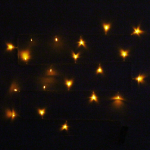 Гирлянда для дома на батарейках 2,2м 20 ламп LED от 2*АА, прозрач.провод, IP-20, Жёлтый