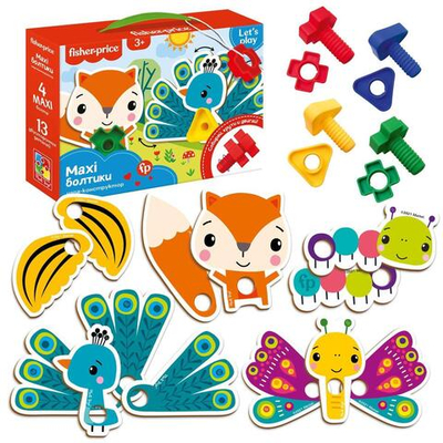 Игра настольная конструктор Fisher-Price "Maxi-болтики"