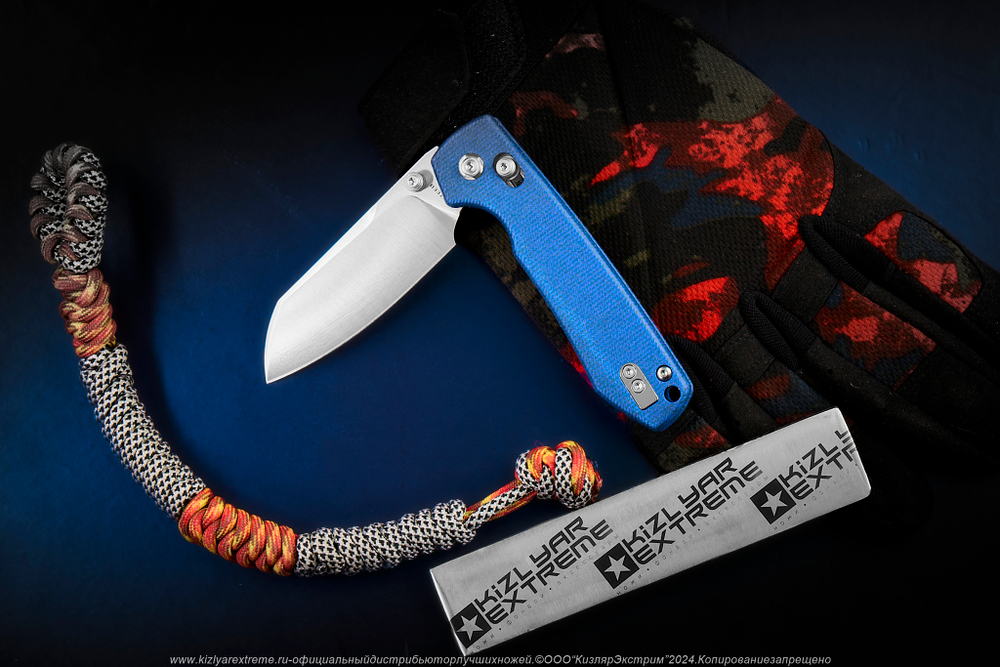 Нож Vosteed Raccoon CB сталь 14C28N Satin рукоять Blue Micarta