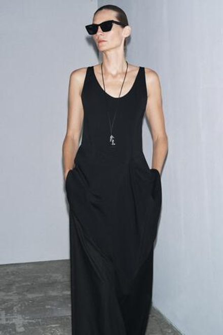 ZARA ТОП АСИММЕТРИЧНОГО КРОЯ — ZW COLLECTION, ЧЕРНЫЙ