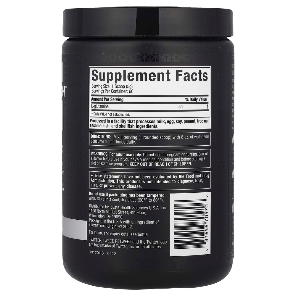 MuscleTech, Platinum, 100% глутамин, без вкусовых добавок, 300 г (10,58 унции)