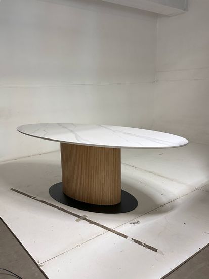 Стол CARY 220 цвет БЕЛЫЙ МРАМОР M326/ Каркас OAK