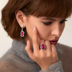 Кольцо с Рубеллитом и Бриллиантами, R0030-58/1