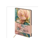 Ежедневник датированный 2026 А5 138x213 мм, BRAUBERG "Vista", под кожу, гибкий, "Нежность", 117451