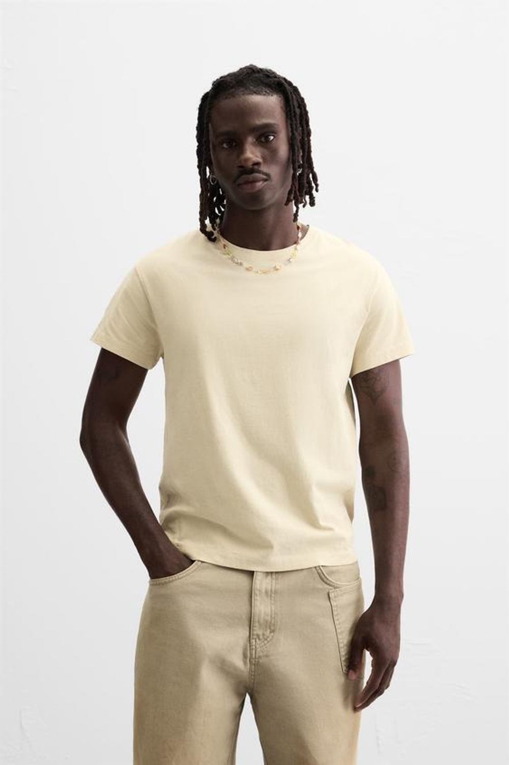 ZARA ФУТБОЛКА С НАДПИСЬЮ, РЫЖЕВАТО-КОРИЧНЕВЫЙ