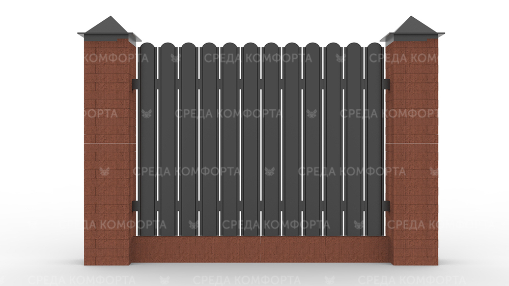 Забор из евроштакетника ZBR0044