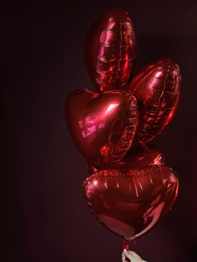 Шары фольгированные «5 Сердец»