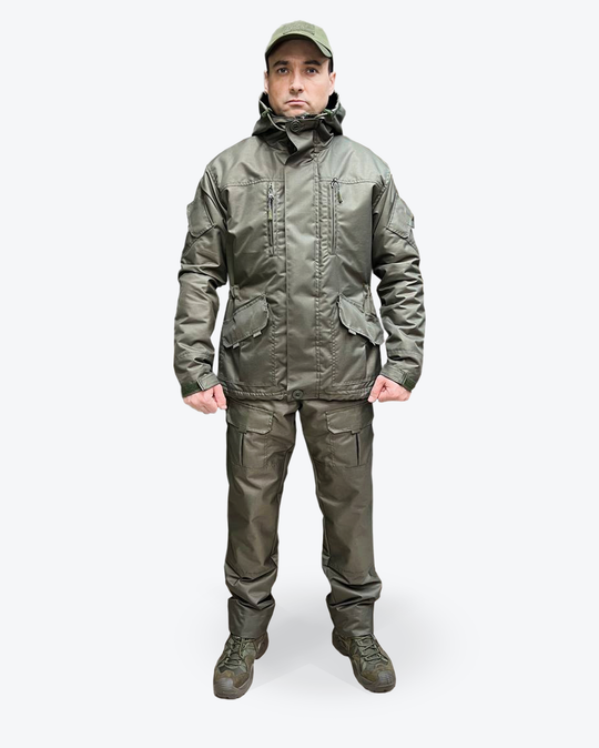 Костюм Канада демисезонный "Тёмный хаки", ткань Кошачий глаз, Пилигрим