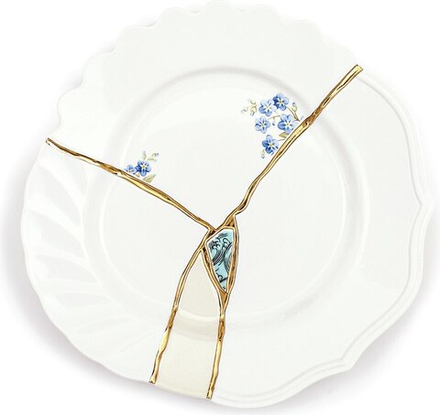 Блюдо сервировочное Seletti Patera Kintsugi 3, круглое, фарфор, 21 см