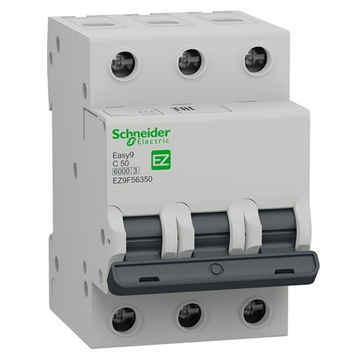 Автоматический выключатель Schneider Electric EASY 9 3П 50А С 6кА 400В (автомат электрический) EZ9F56350