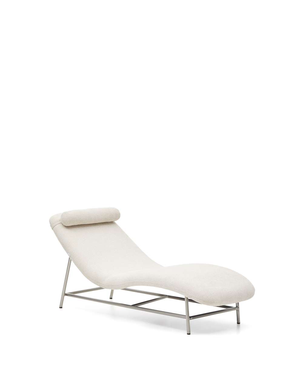 Кушетка Osla из бежевого шенилла с ножками из стали