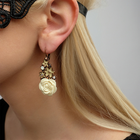 "Берензи"  серьги в  медном покрытии из коллекции "Бурунди" от Jenavi с английским замком