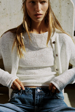 ZARA КАРДИГАН КРУПНОЙ ВЯЗКИ, ЭКРЮ