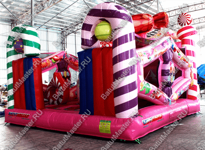 Коммерческий надувной батут "Конфета" 5*5*4.5 м