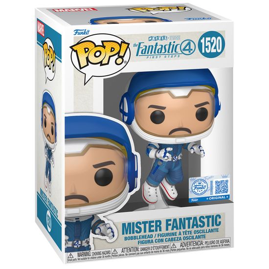 Фигурка Funko POP! Bobble Marvel Fantastic Four FF Mister Fantastic (Exc) (1520) 85357 / Фигурка Фанко ПОП! по мотивам фильма "Фантастическая четвёрка: Первые шаги", Мистер Фантастик