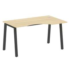 Metal System Стол криволинейный правый на А-образном м/к БА.СА-2 (R) Акация Лорка/Металл Антрацит 14