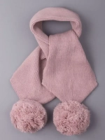 Шарф зимний вязаный с бубонами для девочки
