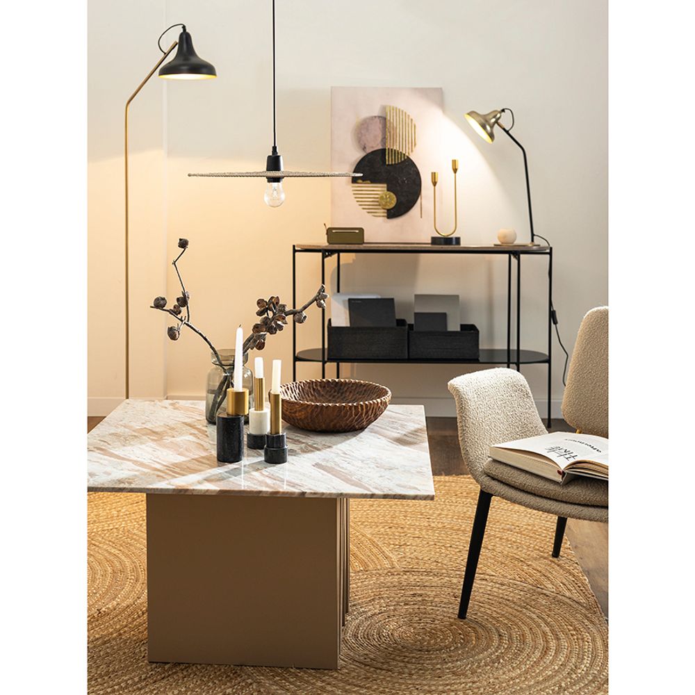 Лампа настольная Enkel Sand, Ø20х60 см, золотистая/черная