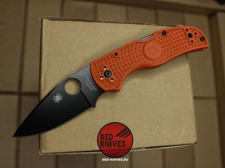 Нож Spyderco Native 5 LTW - оранжевая рукоять, черный клинок RK/499