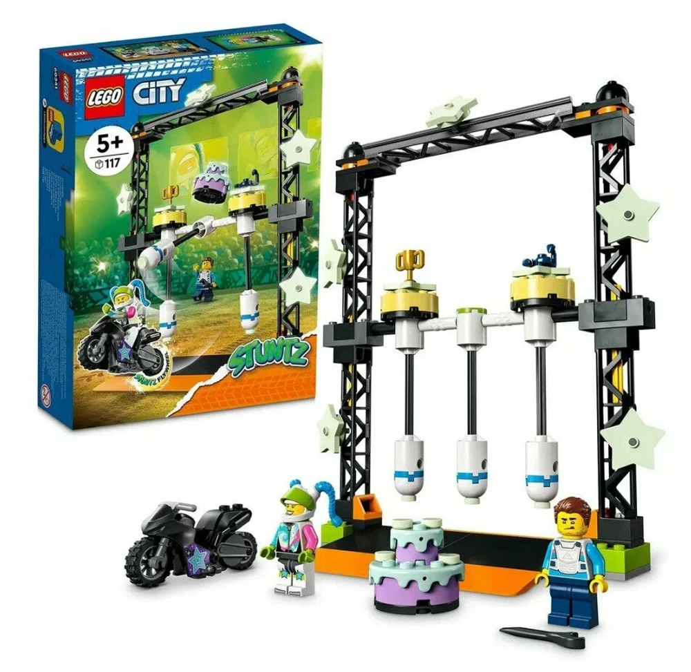 LEGO City 60341 «Трюковое испытание “Нокдаун”» — каскадёры и мото-петли