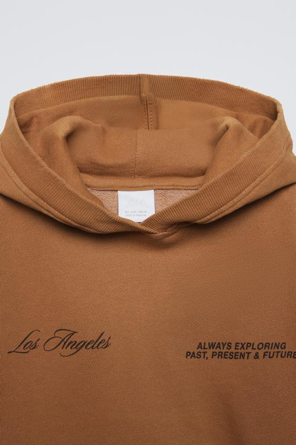 ZARA КОМПЛЕКТ ИЗ ХУДИ И БРЮК WIDE LEG ИЗ МЯГКОЙ ТКАНИ, СВЕТЛО-КОРИЧНЕВЫЙ