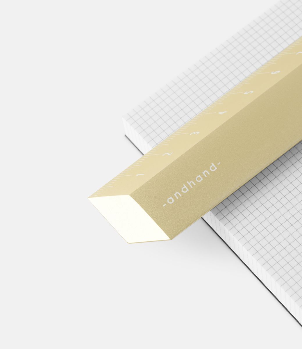 Andhand Illusion ruler Gold Lustre — линейка из алюминия с оптическим эффектом
