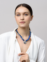 Колье "Crumpled Heart" Лазурит Silver