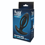 Оригинальный анальный вибромассажер с пультом ДУ - 12,6 см. (Цвет: черный)